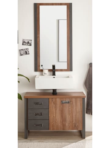 Furn.Design Badmöbel-Set 2-teilig Eiche Stirling, Matera grau, Badkombination 81 x 205 cm