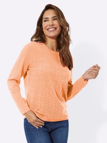 Sieh an! Ajour-Pullover in apricot