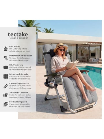 tectake Sonnenliege, klappbar, Belastbarkeit je 200 kg, 84 x 168 x 82,5 cm