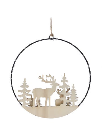 Home&Styling Collection Weihnachtsdekoration mit LED zum Aufhängen in Beige, Ø 20 cm