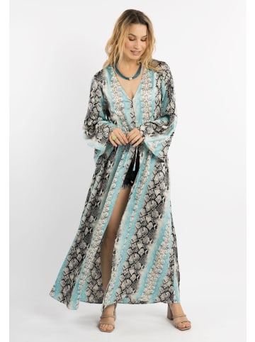 IZIA Damen Beach Kaftan in Blau Mehrfarbig