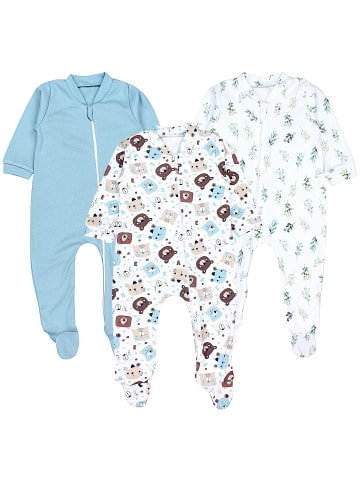 TupTam Baby Unisex Schlafstrampler mit Fuß 3er Pack in weiß Modell 1