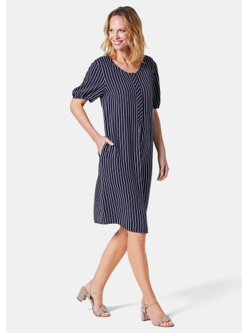 GOLDNER Kleid in weich fallender Qualität in marine / weiß / gestreift