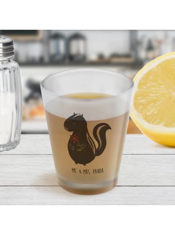 Mr. & Mrs. Panda Schnapsglas Stinktier Blume ohne Spruch in Transparent