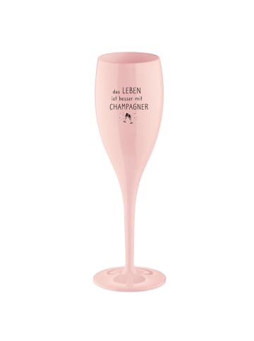 koziol CHEERS No. 1 DAS LEBEN IST BESSER * - Glas 100ml mit Druck in powder pink