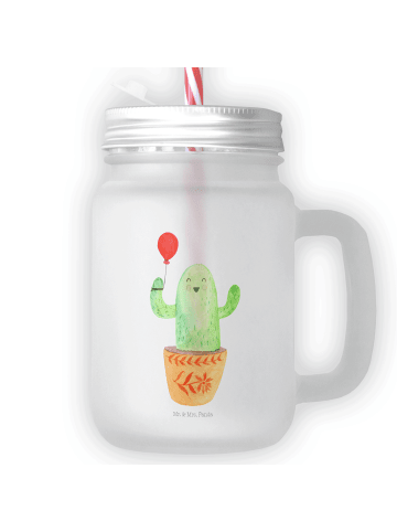 Mr. & Mrs. Panda Glas Kaktus Luftballon ohne Spruch in Transparent