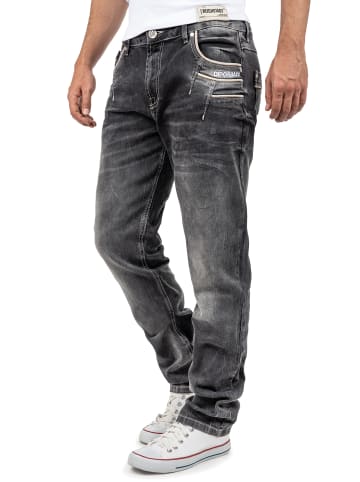 Cipo & Baxx Herren Straight Fit Jeans Stonewashed in Black