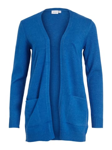 Vila Feinstrick Basic Cardigan Stretch mit Taschen VIRIL in Blau-3