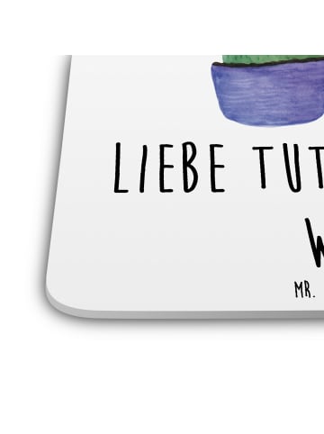 Mr. & Mrs. Panda Untersetzer für Gläser Kaktus Liebe mit Spruch in Weiß
