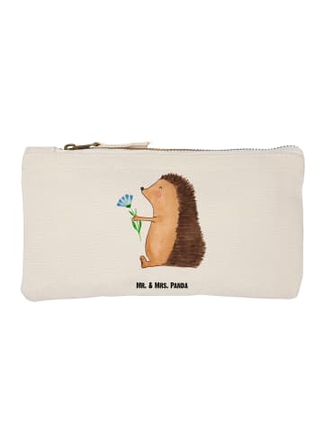 Mr. & Mrs. Panda Schminktasche Igel Blumen ohne Spruch in Weiß