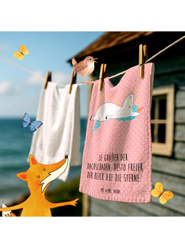 Mr. & Mrs. Panda Handtuch Einhorn Sternenhimmel mit Spruch in Rot Pastell