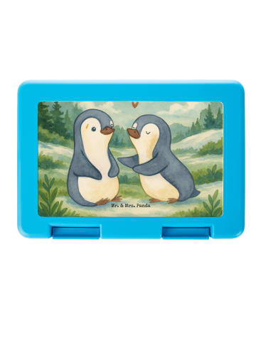Mr. & Mrs. Panda Brotdose Pinguine trösten Design ohne Spruch in Weiß