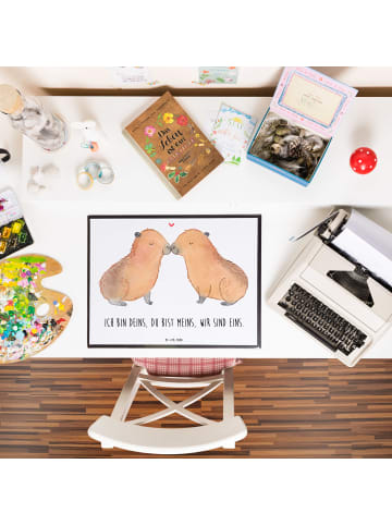 Mr. & Mrs. Panda Schreibunterlage Capybara Liebe mit Spruch in Weiß