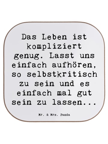 Mr. & Mrs. Panda Glas-Untersetzer Spruch Selbstzweifel Abschalte... in Weiß