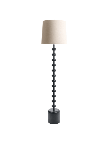 Beliani Stehleuchten KRIOS in Schwarz/Beige - (W) 36 x (H) 159 x (L) 36 cm