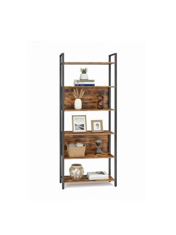 VASAGLE Standregal Barnet in Braun-Schwarz - (B)60 x (H)186 x (T)24 cm