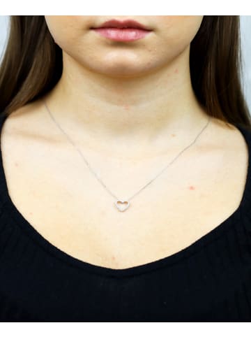 Diamant L'éternel Halskette mit Anhänger aus 375 Weißgold mit 0.10 Karat Diamant Herz-Design in...