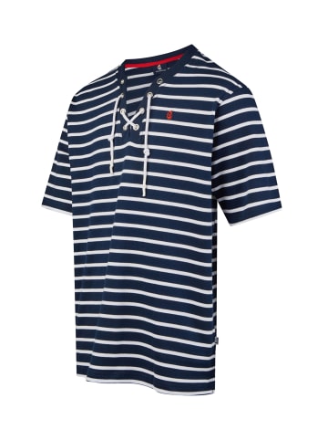 Wind Sportswear Kurzarmshirt mit Kordelausschnitt in navy-weiß