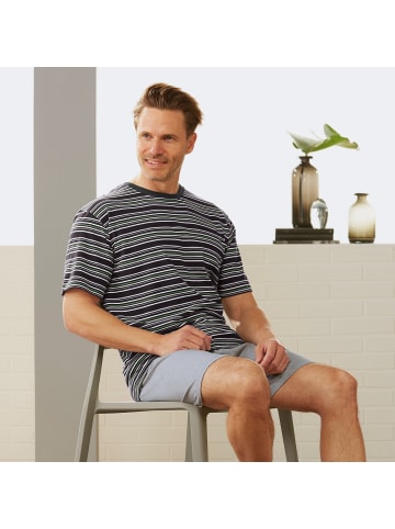 Erwin Müller Single-Jersey Shorty in dunkelgrau/hellgrau meliert