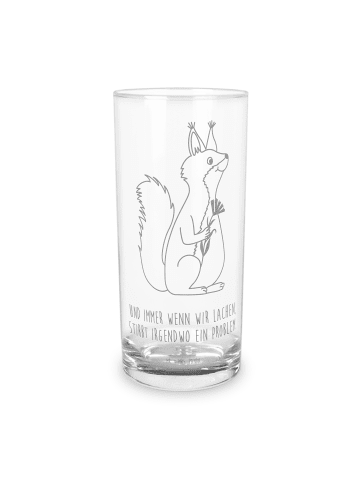 Mr. & Mrs. Panda Wasserglas Eichhörnchen Blume mit Spruch in Transparent