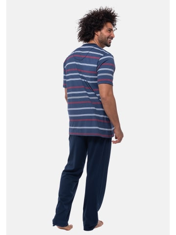 Ammann Schlafanzug Night & Home Cotton in Dunkelblau