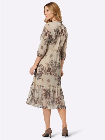Sieh an! Druckkleid in sand-dunkeltaupe-bedruckt