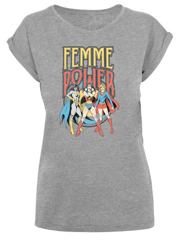 F4NT4STIC T-Shirt DC Comics Superhelden Wonder Woman Femme Power in grau meliert