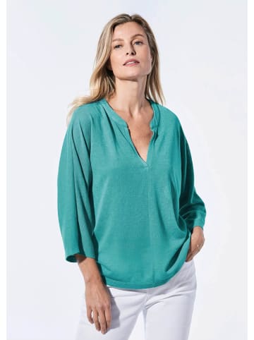 GOLDNER Kurzgröße:  Shirt Shirt in Leinenoptik in eukalyptus
