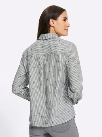 WITT WEIDEN Baumwoll-Bluse in khaki-gestreift