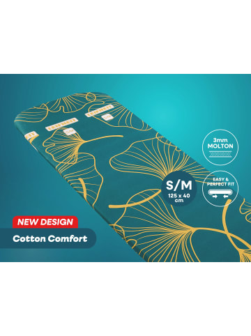 Leifheit Bügeltischbezug Cotton Comfort S/M gelb grün 125,0 x 40,0 x 3,0 cm
