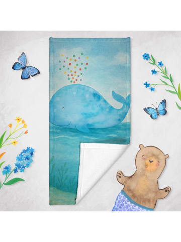 Mr. & Mrs. Panda Strandtuch Wal Konfetti Design ohne Spruch in Weiß