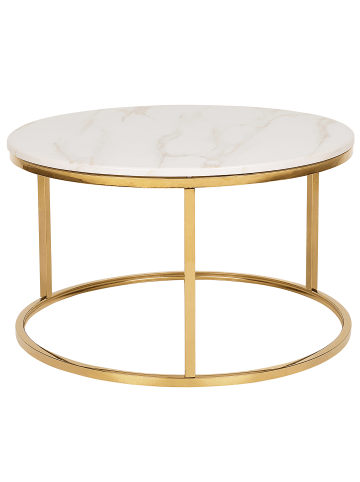 Beliani Couchtisch CORAL in Beige/Gold - (W) 70 x (H) 43 x (L) 70 cm