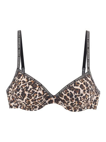 Copenhagen Studios Bügel-Bikini-Top in braun-bedruckt
