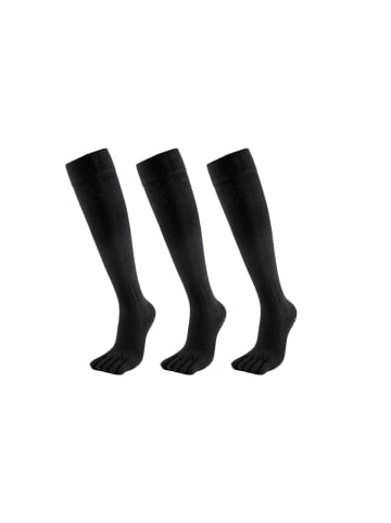 MUNADUNA 3er-Pack Diamond-Yoga/Pilates-Zehensocken-Anti-Rutsch in Schwarz