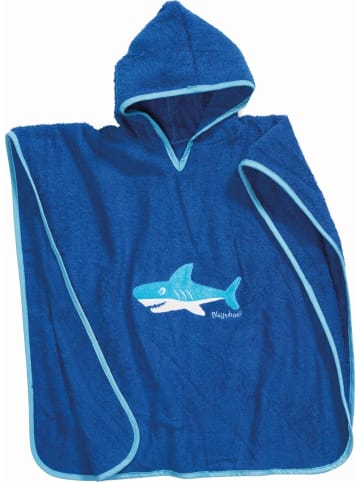 Playshoes Badetuch "Frottee-Poncho Hai" in Blau