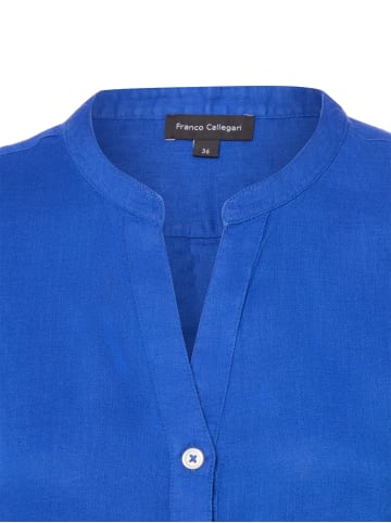 Franco Callegari Leinenbluse in indigo - 0091