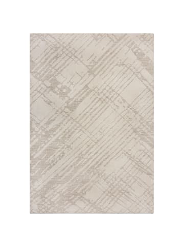 KADIMA DESIGN Teppich Kurzflor Rautenlinien Muster, Abstrakt, Wohnzimmer in Creme
