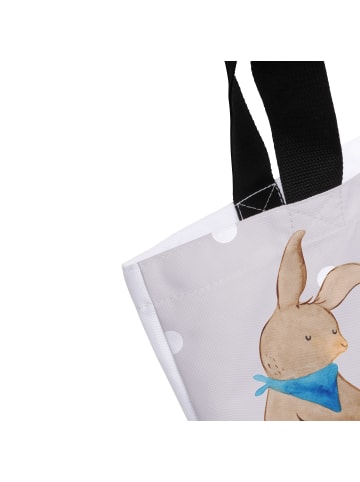 Mr. & Mrs. Panda Tote Bag Hasen Muschel ohne Spruch in Grau Pastell
