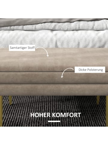 HOMCOM Sitzbank-79,5L x 37,5B x 43H cm-Beige