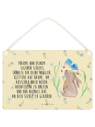 Mr. & Mrs. Panda Deko Schild Hase Blume mit Spruch in Blumig