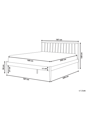 Beliani 2-tlg Doppelbett MAURS in Weiß/Braun