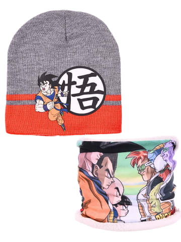 Dragon Ball 2-tlg. Winter Set Mütze & Schlauchschal Dragon Ball in Grau