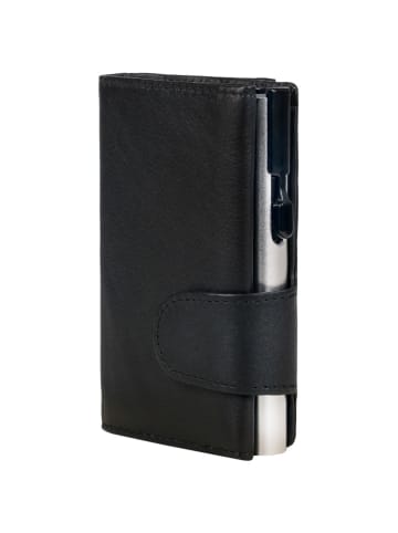 Alassio Kreditkartenetui RFID Schutz Leder 10 cm in schwarz