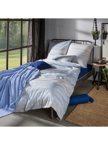 Erwin Müller Seersucker Bettwäsche in hellblau-natur