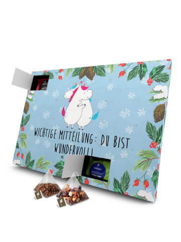 Mr. & Mrs. Panda Advents-Teekalender Einhorn Mitteilung mit Spruch in Eisblau