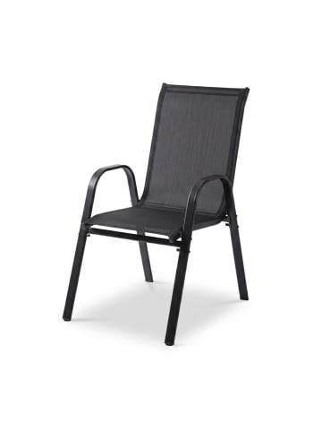 relaxdays 6 x Gartenstühle in Anthrazit - (B)56 x (H)90 x (T)65 cm