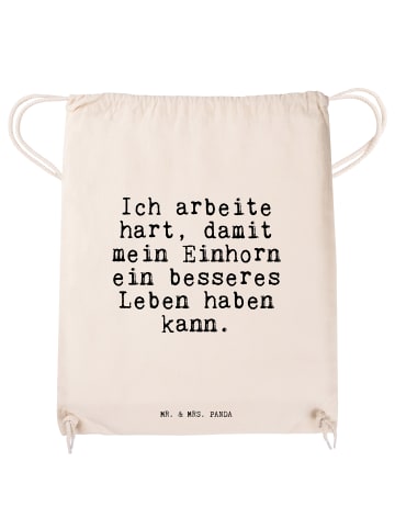 Mr. & Mrs. Panda Gymbag Ich arbeite hart, damit... mit Spruch in Creme