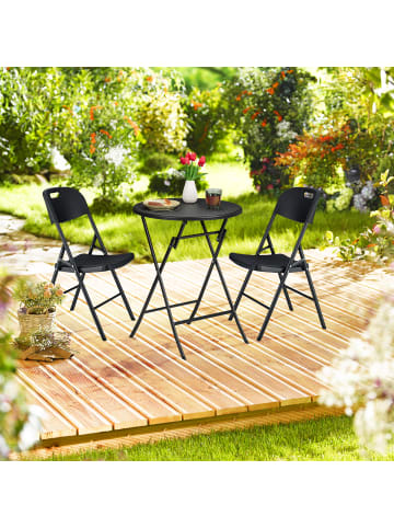 relaxdays 2 x Klappstuhl in Schwarz - (B)45 x (H)87 x (T)52,5 cm