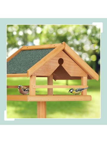 relaxdays Vogelfutterhaus in Orange - (B)37 x (H)120 x (T)37,5 cm