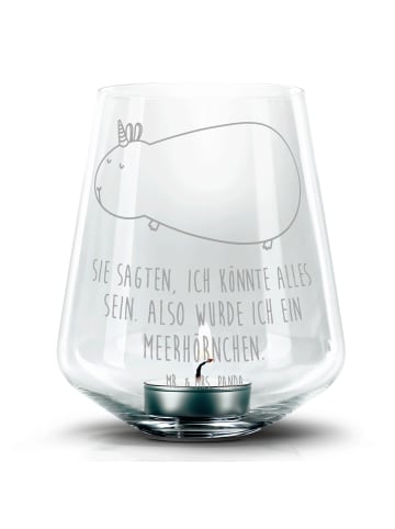 Mr. & Mrs. Panda Gravur Windlicht Einhorn Meerschweinchen mit Sp... in Transparent